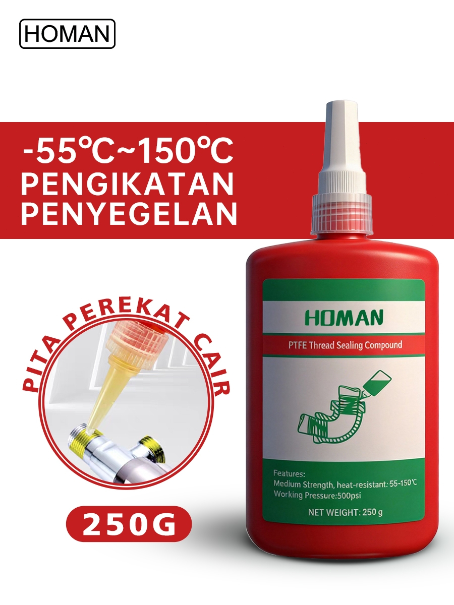 Jual Homan Anaerobik Threadlocker Thread Sealant Anaerobic Glue merah ...