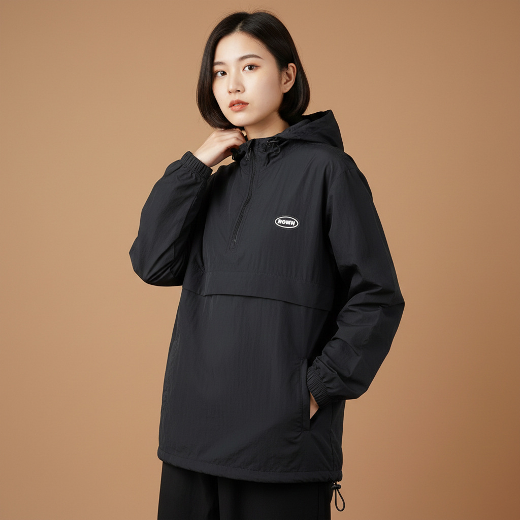 Jual Rown Division Windbreaker Jacket || Darrel Black Jaket Parasut ...