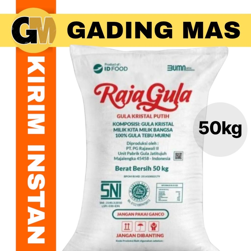 Jual RAJA GULA PASIR KRISTAL KEMASAN 50KG PENGIRIMAN INSTAN SIDOARJO ...