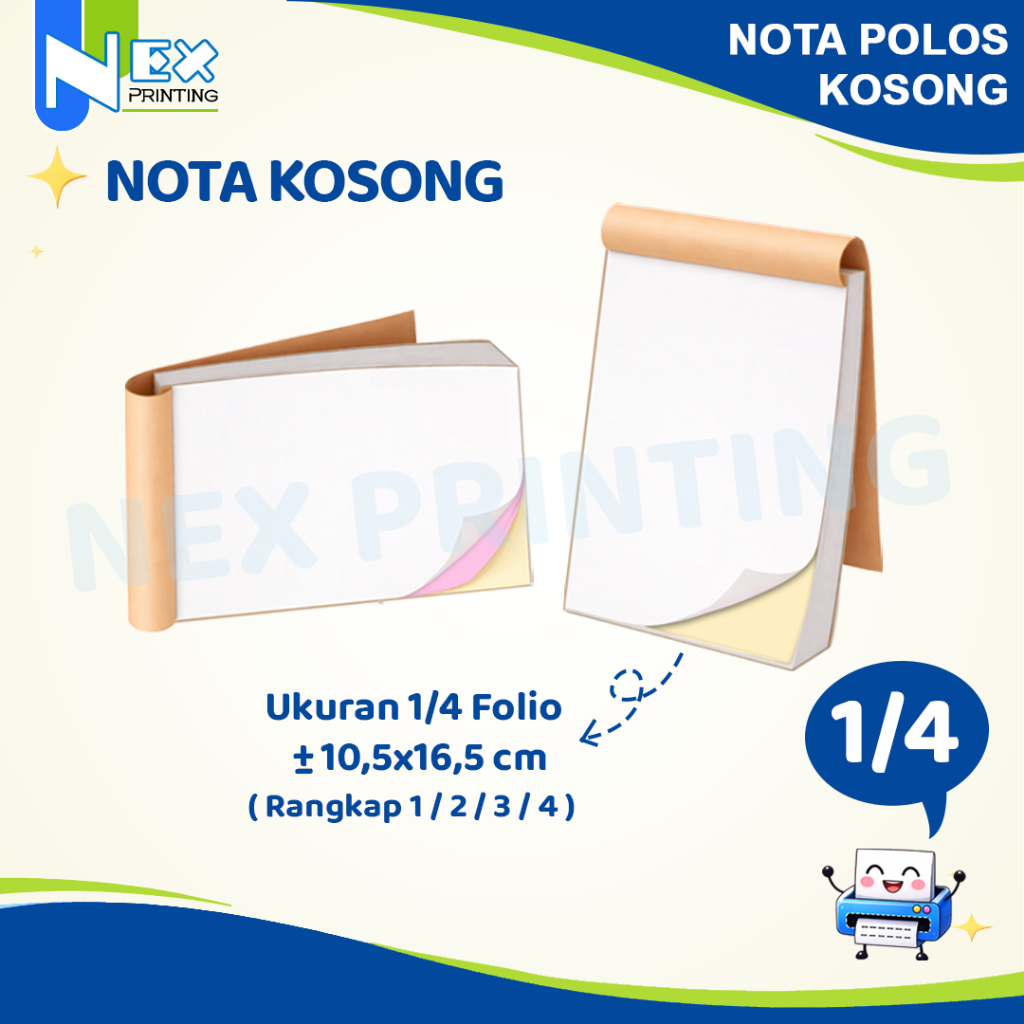Jual 1/4 Nota Memo Polos Kosong Ukuran 1/4F Kwitansi bisa Satuan ukuran ...