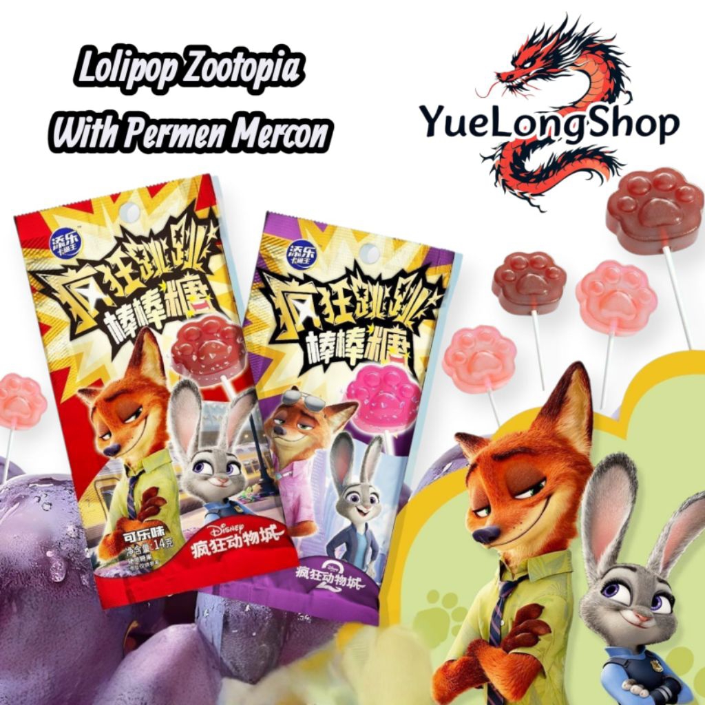 Jual YS Lolipop Zootopia With Permen Mercon | Shopee Indonesia