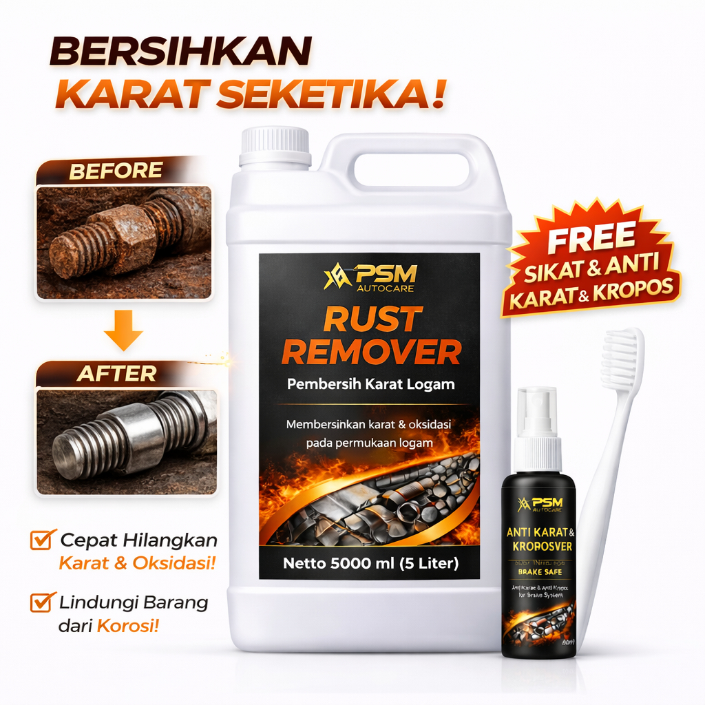 Jual PSM Rust Remover 5Liter Free Anti Karat&Kropos, Degreaser Cairan ...
