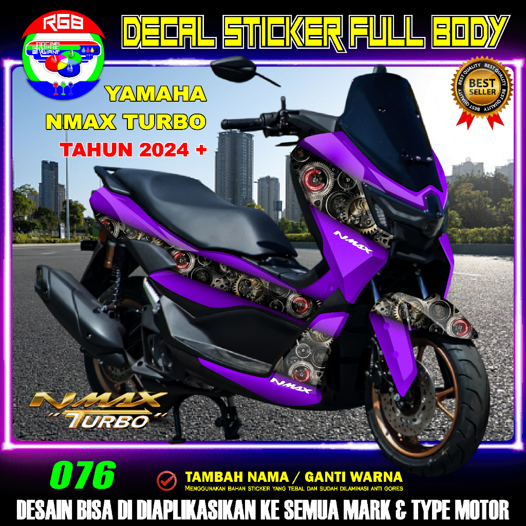 Jual DECAL STICKER YAMAHA NMAX TURBO FULLBODY DESAIN MENARIK - RGB 076 ...