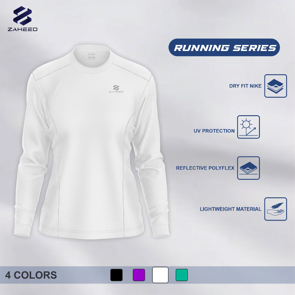 Jual ZAHEED APPAREL | Jersey Olahraga Running Basic Wanita Long Sleeve ...