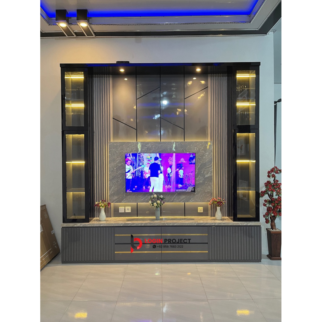 Jual Backdrop TV (300x300)-Almari TV-Backdrop TV HPL-Custom Interior ...