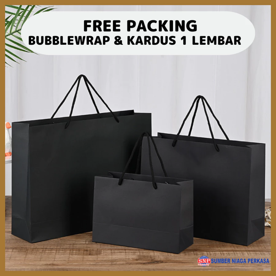 Paper Bag Hitam Kado Goodie Bag