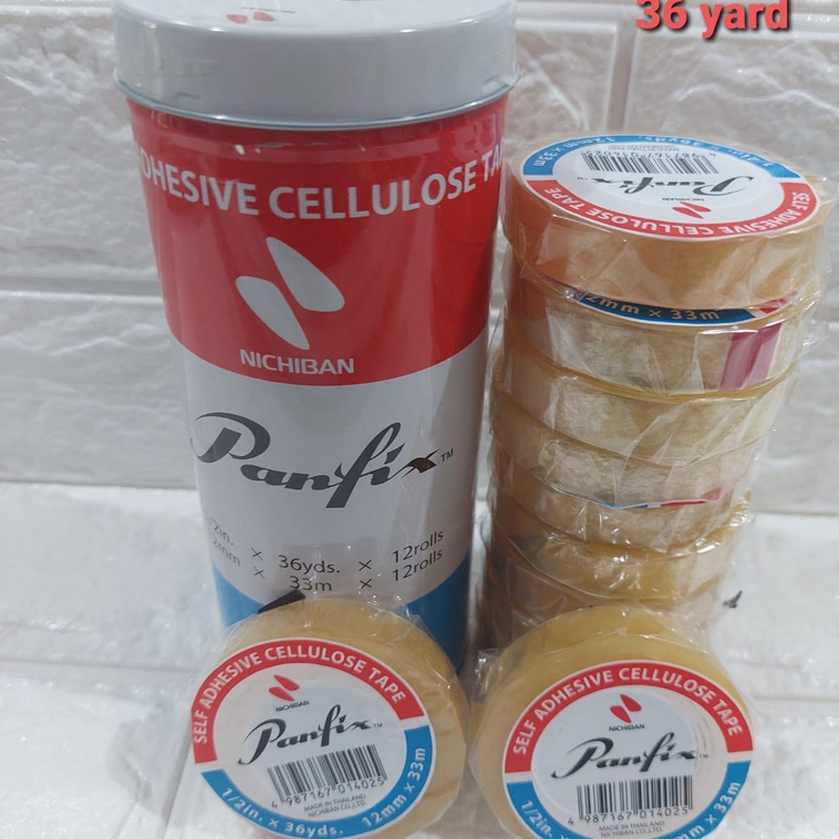 Jual 1Roll Isolasi Panfix 12mm X 36Yard / Cellulose Tape | Shopee Indonesia
