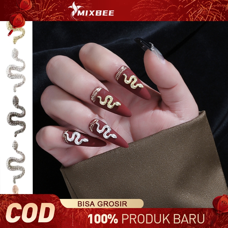 Jual 10Pcs aksesoris kuku ular alloy Untuk Dekorasi Kuku Manikur/ snake ...