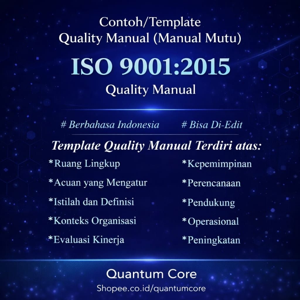 Jual ( LIFETIME ACCESS ) Contoh/Template Quality Manual (Manual Mutu ...