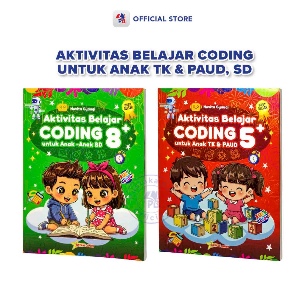 Jual Buku Koding Anak TK PAUD / Buku Aktivitas Belajar Coding 5+ Dan 8 ...