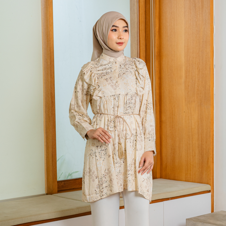 Cotton Instyle - Jasmin Tunik Kemeja Celana Kulot Wanita One Set - foto 2