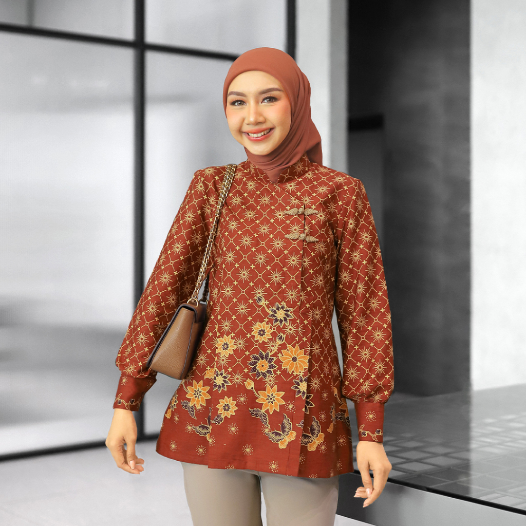 Jual LINARA Blouse Batik Wanita Modern Batik Kerja Kantor Wanita ...