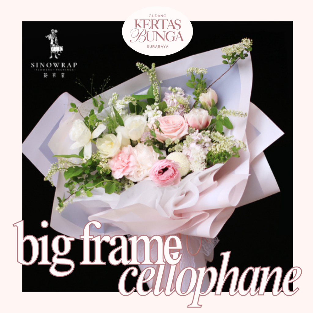 Jual Big Frame Cellophane Kertas Bunga Garis Tebal Transparan | Shopee ...