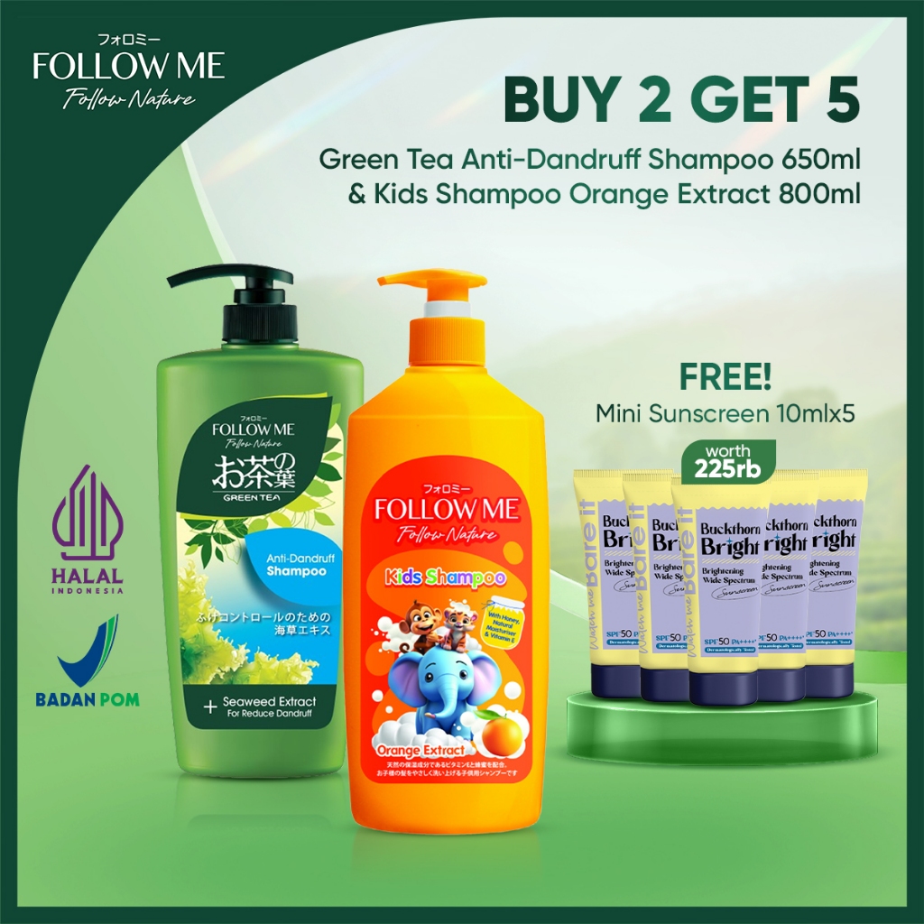 Jual Buy 2 Get 5! Follow Me Follow Nature Green Tea - Anti-Dandruff ...