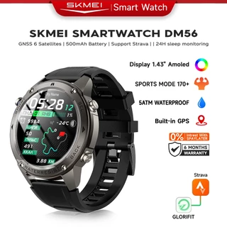 SKMEI Smartwatch DM56 Built-in GPS Outdoor Sports Jam Tangan Pintar Tahan Air 5ATM | Layar AMOLED 1.43inci |Smartwatch Pria | Compass |  Lokasi Lebih Akurat saat Lari di Hutan atau Kota