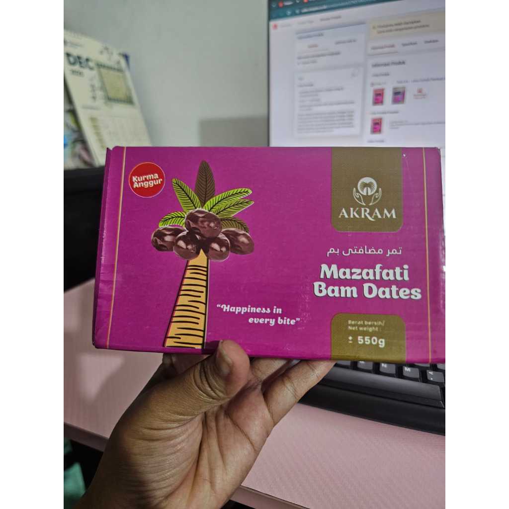Jual Kurma Bam Anggur Premium Akram mazafati dates 550 gram | Shopee ...