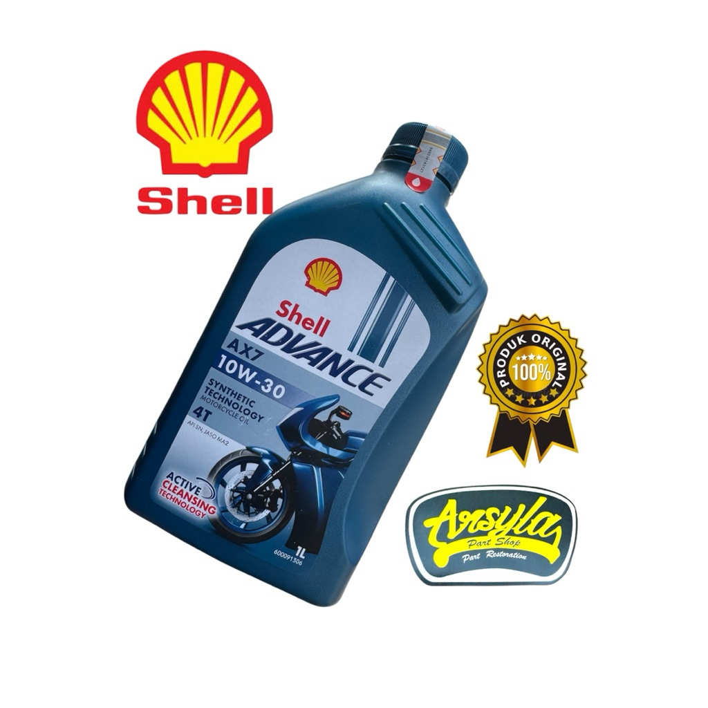 Jual oli oil shell advance ax7 10W-30 synthetic technology active ...