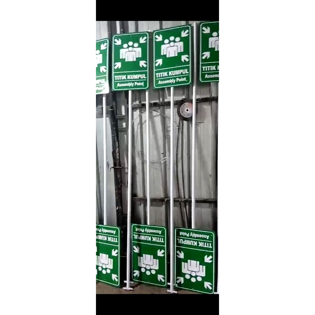 Jual Plang Jalur Evakuasi Custom Baja Galvanis / Plang Titik Kumpul ...