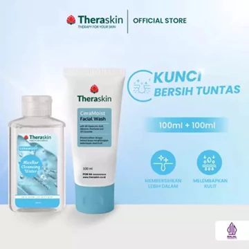 Theraskin BPOM Micellar Cleansing Water 100ml Membersihkan Make Up Kotoran Dan Minyak Sesuai
