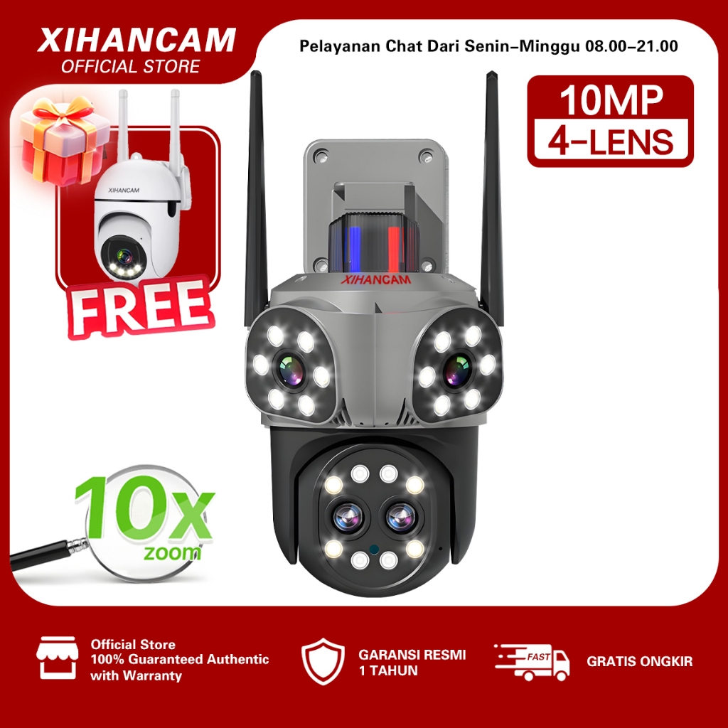 Jual XIHANCAM 10MP CCTV Outdoor Wifi Waterproof Zoom 10X IP Kamera 360 ...