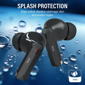 Headset TWS Earphone Bluetooth 6.0 Earbuds Headphone True Wireless ENC 4 Mics IPX4 PX Q80i Black