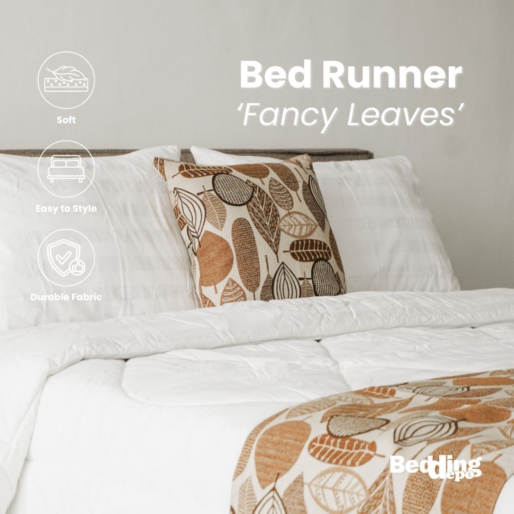 Jual Bedding Depo - Bed Runner & Decorative Pillow Hotel `Fancy Leaves ...