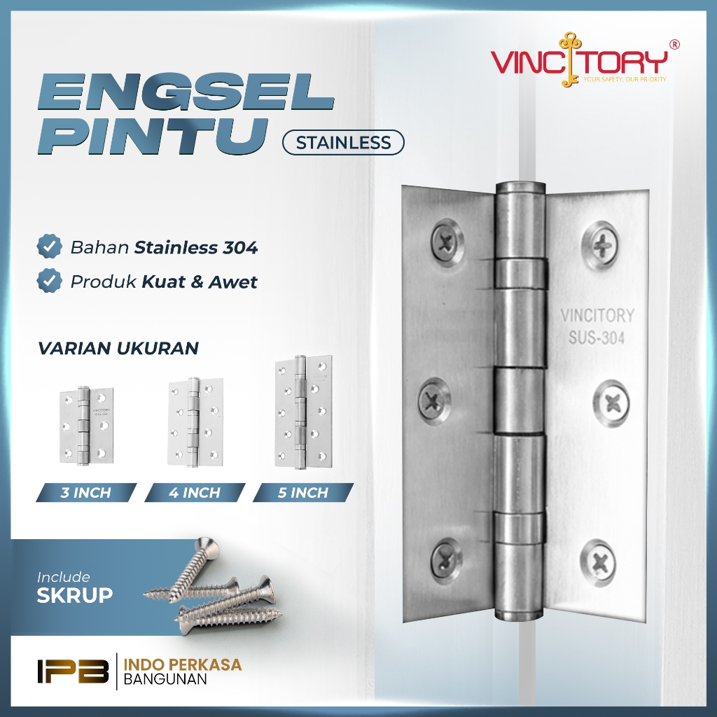 Jual Engsel Stainless 5 4 3 Inch / Engsel Pintu / Engsel Plat Jendela ...