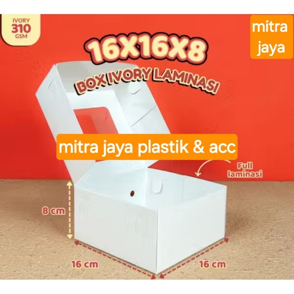 Jual Box Putih / Kotak Putih Laminasi Size 16x16x8 cm / pc | Shopee ...