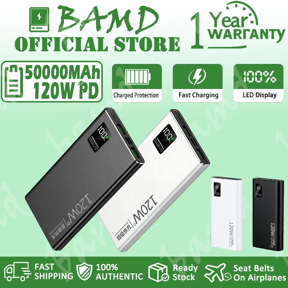 Powerbank 120W Fast Charging 50000mAh Ultra Large Capacity LED Display Perlindungan Cerdas Port Multi USB Type-C