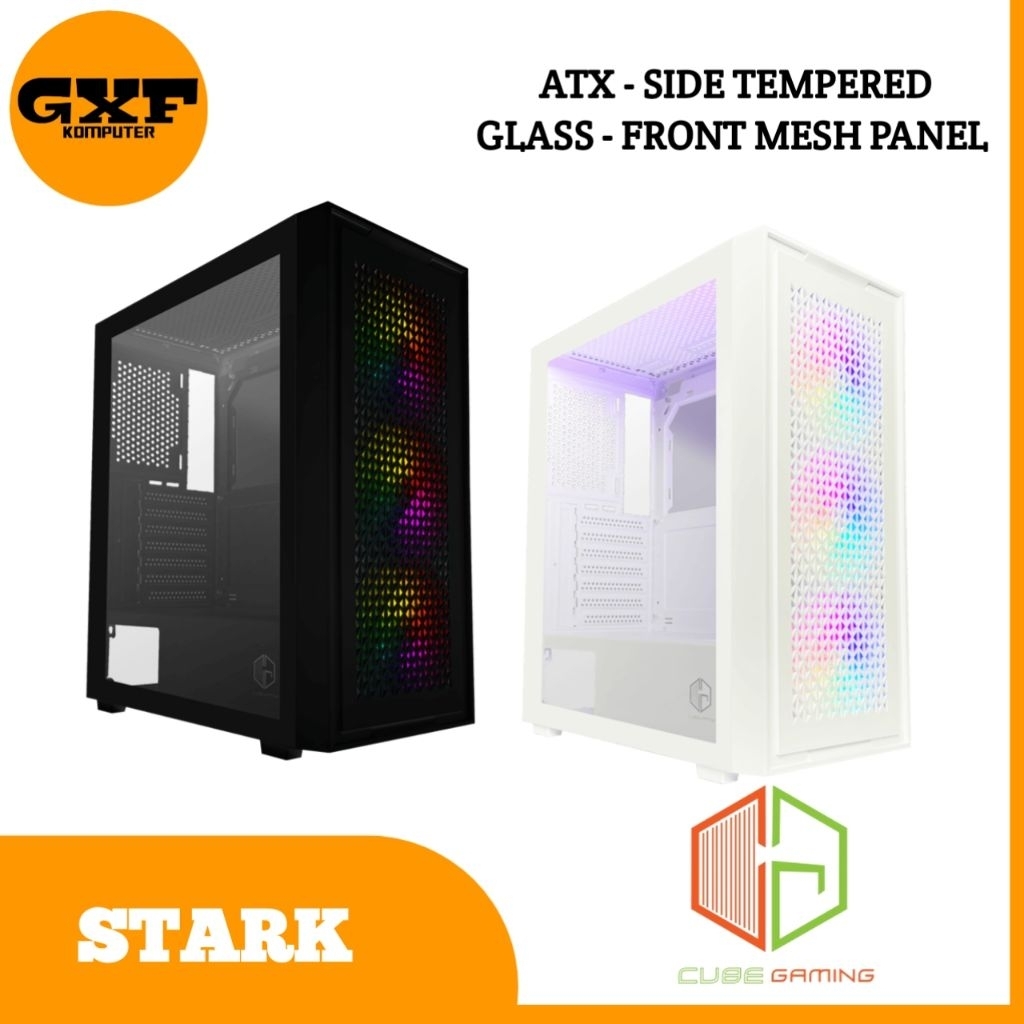 Jual CASING CUBE GAMING STARK ATX INCLUDE 3 FAN RGB | Shopee Indonesia