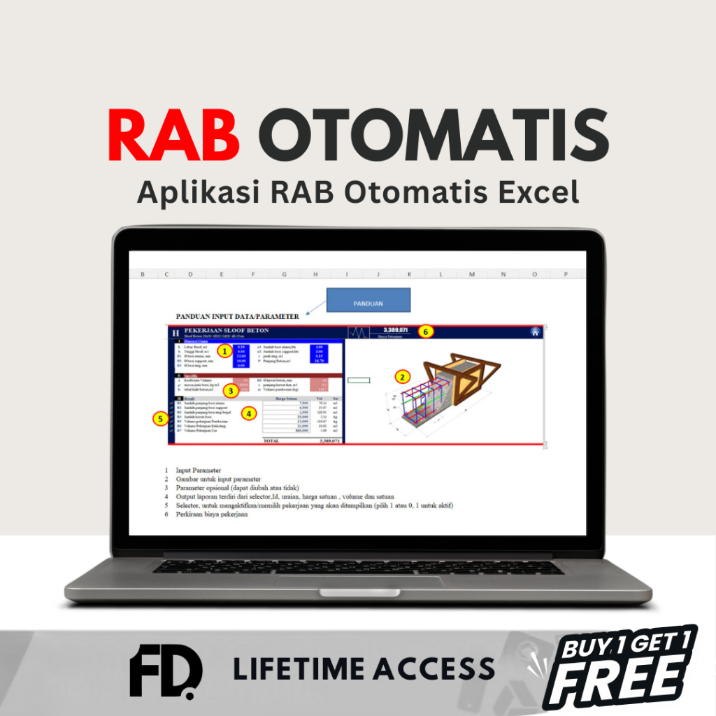 Jual Aplikasi RAB Otomatis Excel Rumus Perhitungan Rencana Anggaran ...