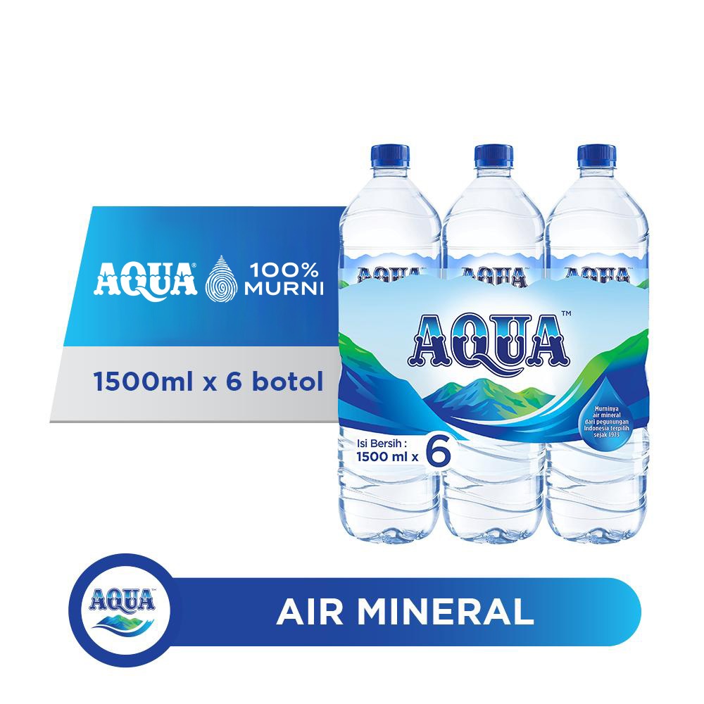 Jual AQUA Air Mineral Multipack 1500ml x 6 Botol | Shopee Indonesia