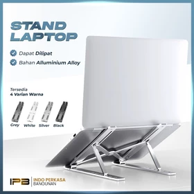 Stand Laptop Aluminium Adjustable Portable Lipat Anti Slip Dudukan Laptop Universal 11–16 Inch