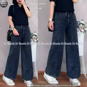 Aqila Fashion Higwaitshigh Waist Kulot Jeans Wanita Premium Asli Jeans Tebal