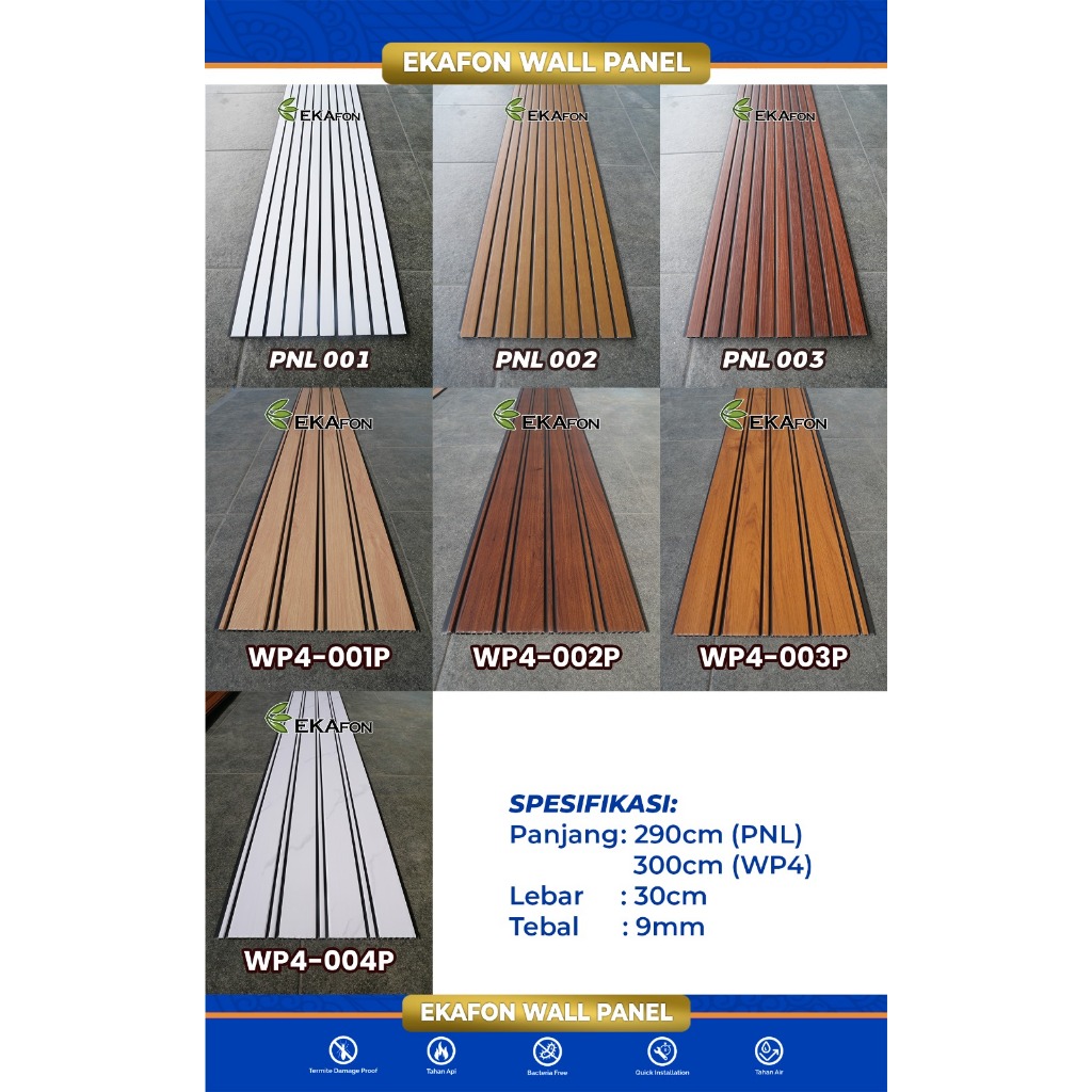 Jual Eka Plafon PVC / Ekafon WALL PANEL / WPC BESAR / Type PNL 9 NAT&WP ...