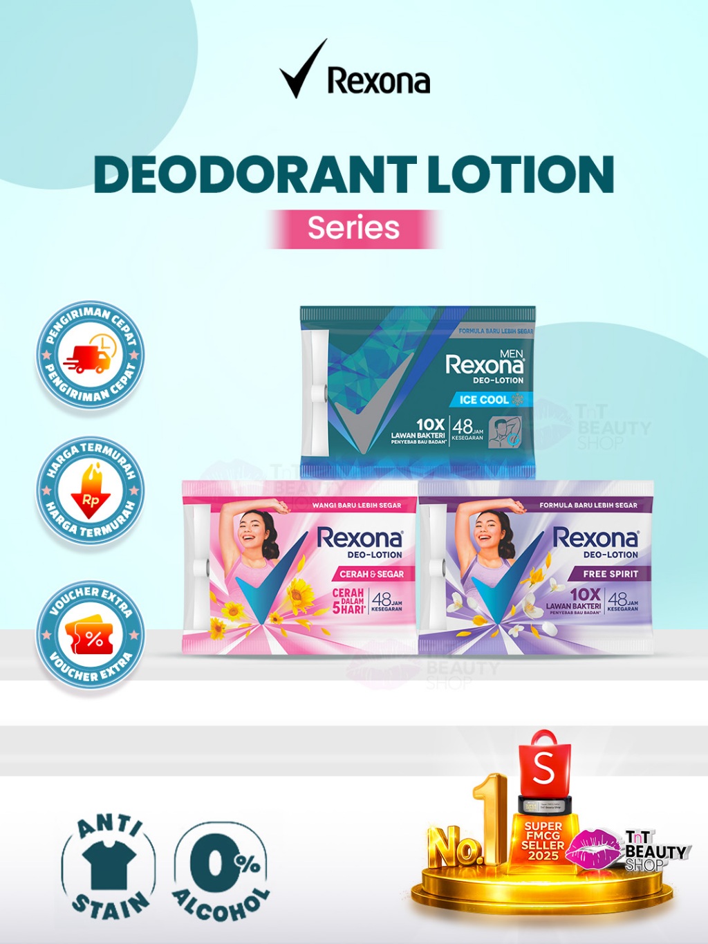 Jual Rexona Lotion Deodorant 9gr Men Deo Bright&Fresh Free Spirit