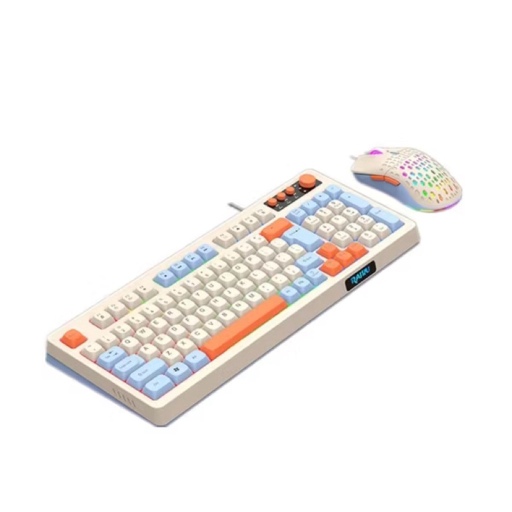 Jual RAIKU Keyboard Gaming Mechanical USB wired 104 Keys RGB Backlit ...