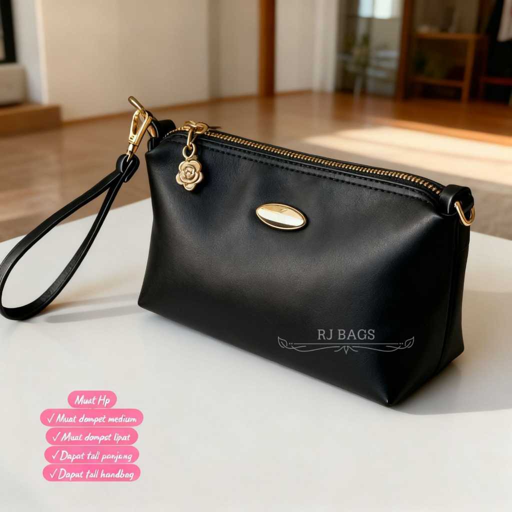 Jual Dompet Pouch Wanita Tas Tangan Clutch Kulit Dengan Tali Handle Dan ...