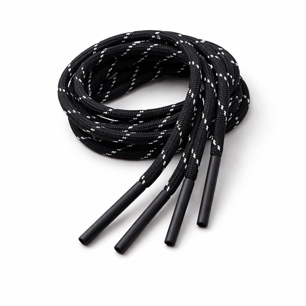Jual Tali sepatu model bulat motif hitam putih aglet plastik | Shopee ...