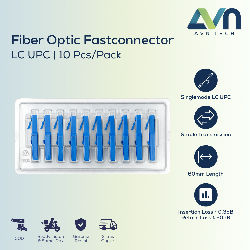 Jual (1 Pack isi 10 Pcs) Fastconnector LC UPC Fiber Optic Fast ...