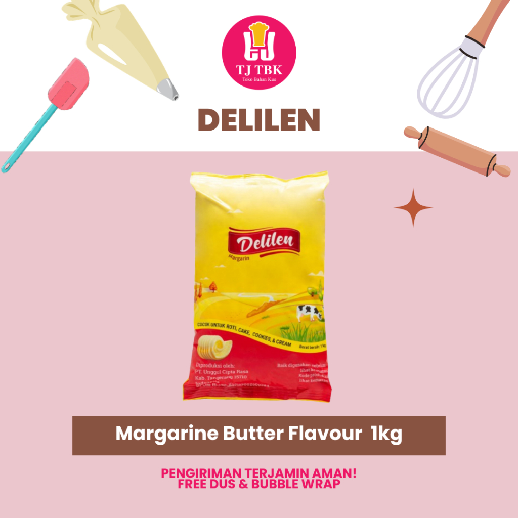 Jual Delilen Margarine Butter Flavour 1kg | Toko Bahan Kue TJ | Shopee ...