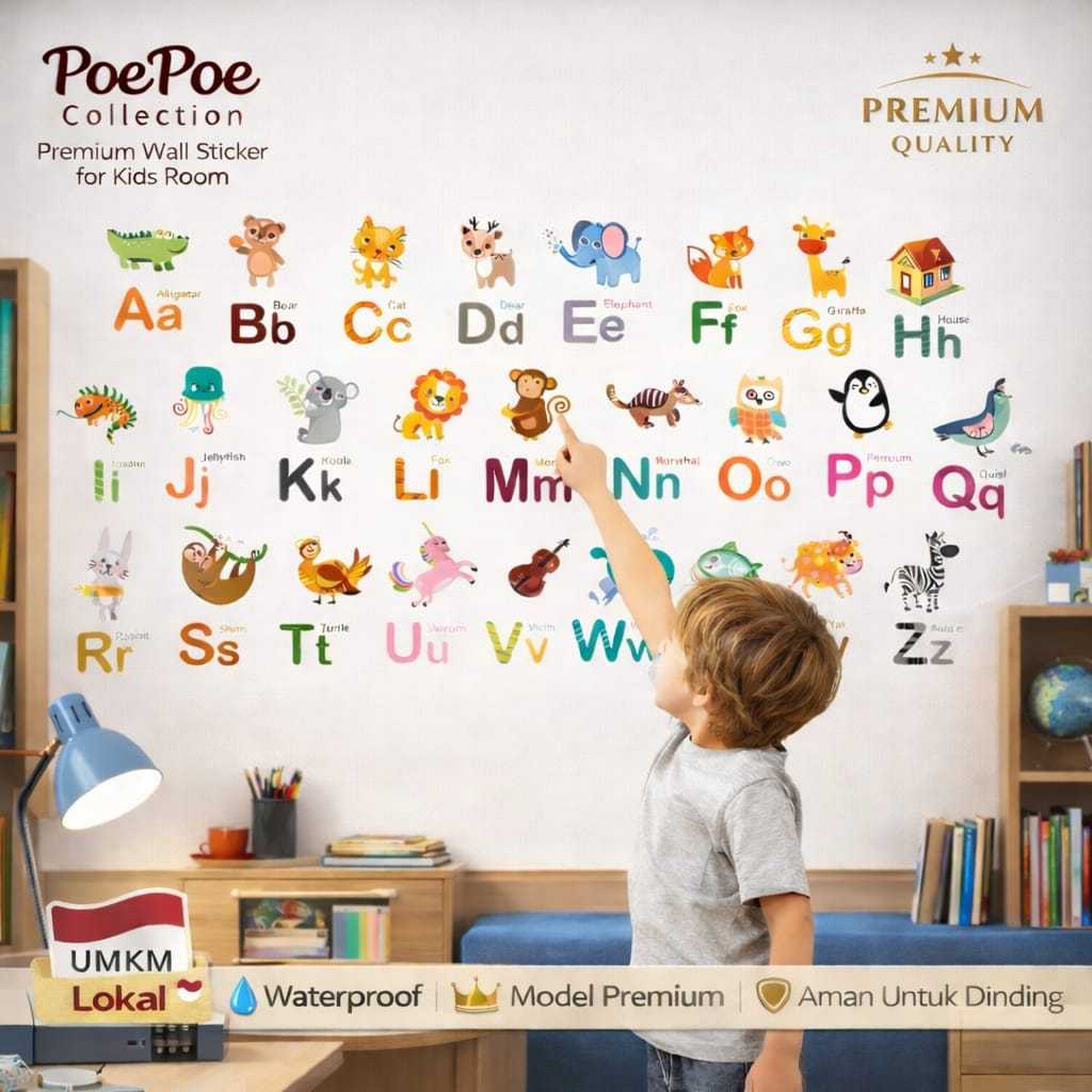 Jual Stiker Dinding Anak Dekorasi Kamar Abjad Animal Cute Huruf ...