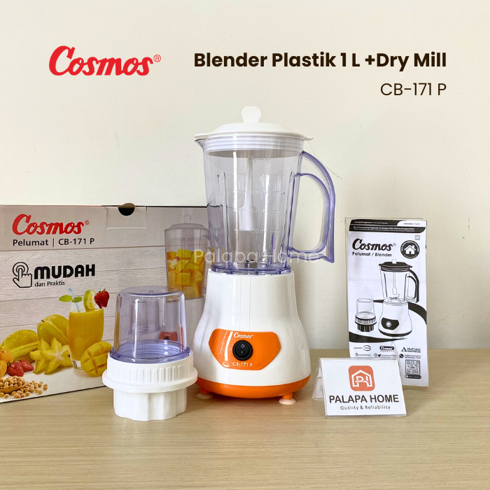 Jual Cosmos Blender Plastik 1 Liter + Dry Mill | Pelumat Jus Buah Sayur ...