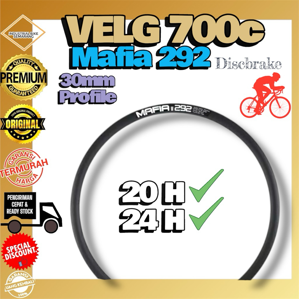Jual ( VELG 700c MAFIA 292 DISCBRAKE ) Rim Velg Sepeda 700 C Lubang 20 ...