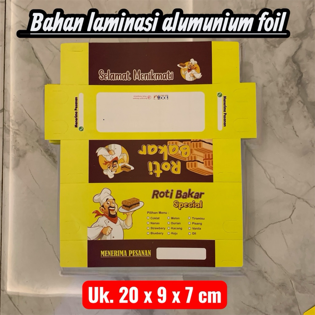 Jual KEMASAN BOX ROTI BAKAR PREMIUM / DUS KOTAK ROTI BAKAR/KERTAS ...