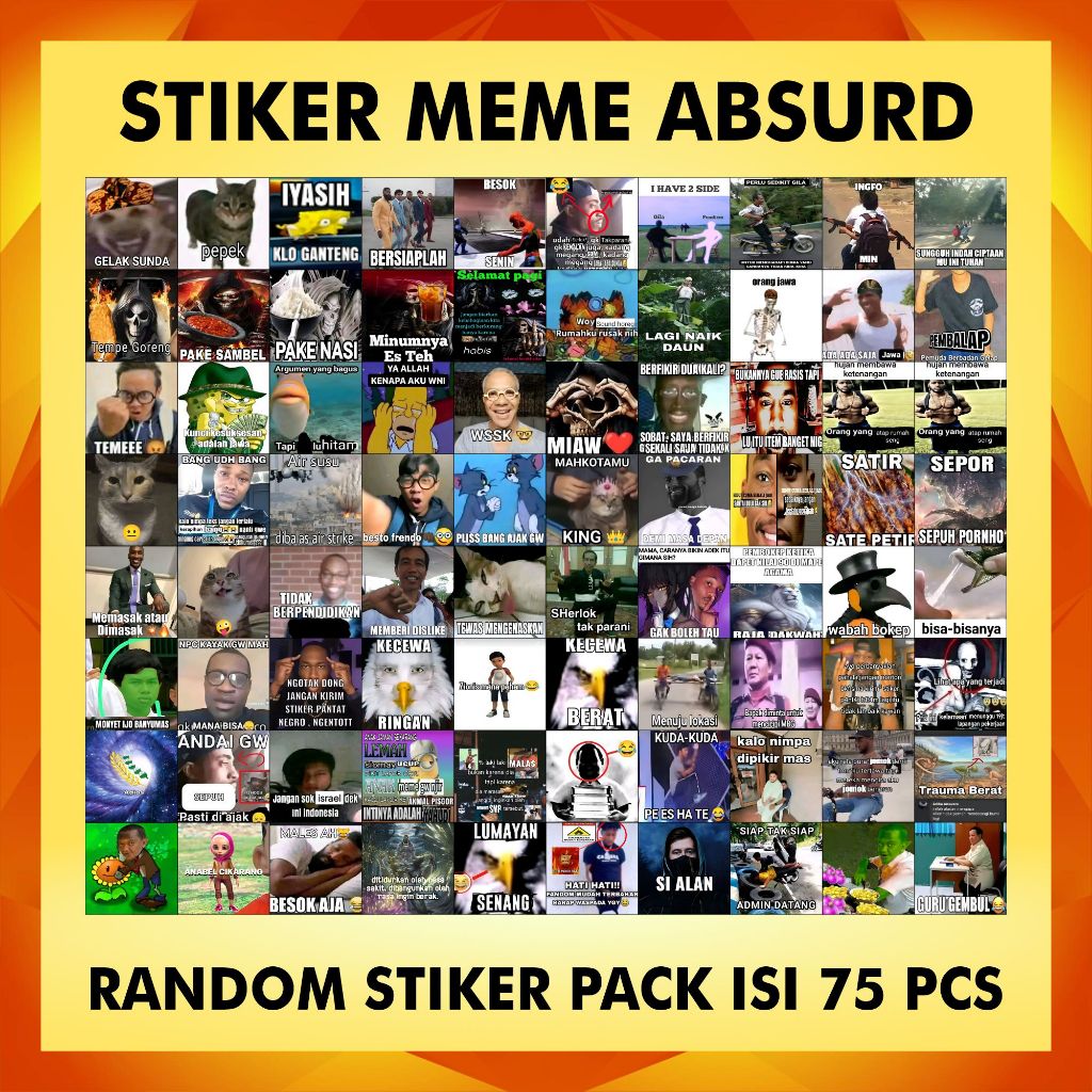 Jual STIKER MEME ABSURD PACK ISI 75 PCS | STIKER CUSTOM | ABSURD HUMOR ...