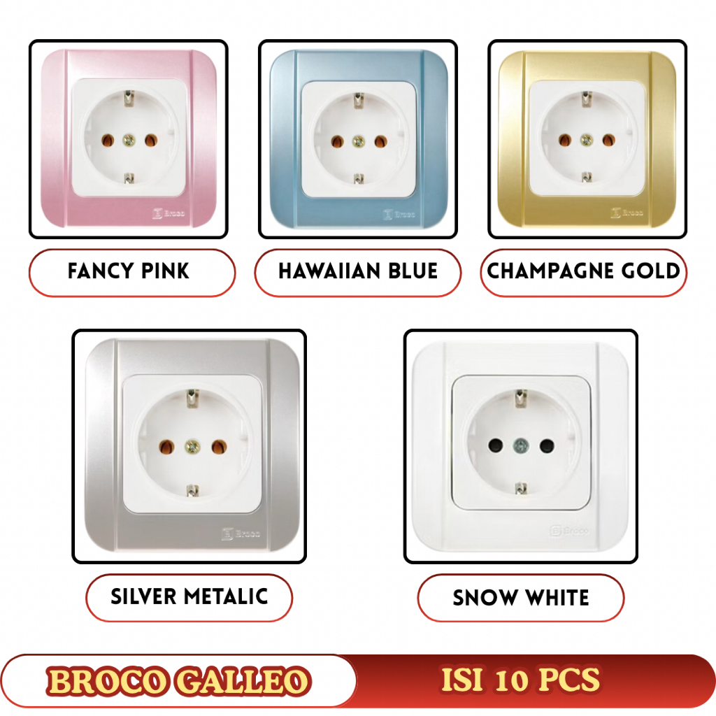 Jual (10 Pcs) Broco Galleo Stop Kontak Socket Outlet Arde IB Inbow ...