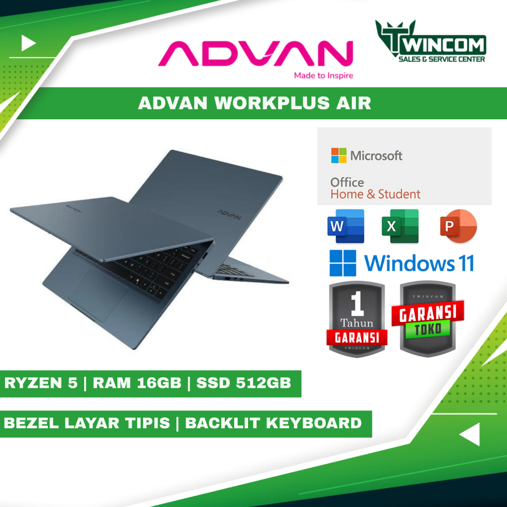 Jual ADVAN WORKPLUS WORK PLUS AIR AMD Ryzen 5-7535HS 16GB SSD 512GB 14 ...