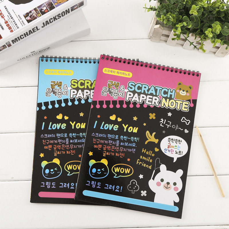 Jual Rainbow Scratch Paper Note Book isi 10 Halaman JUMBO Ukuran A4 ...