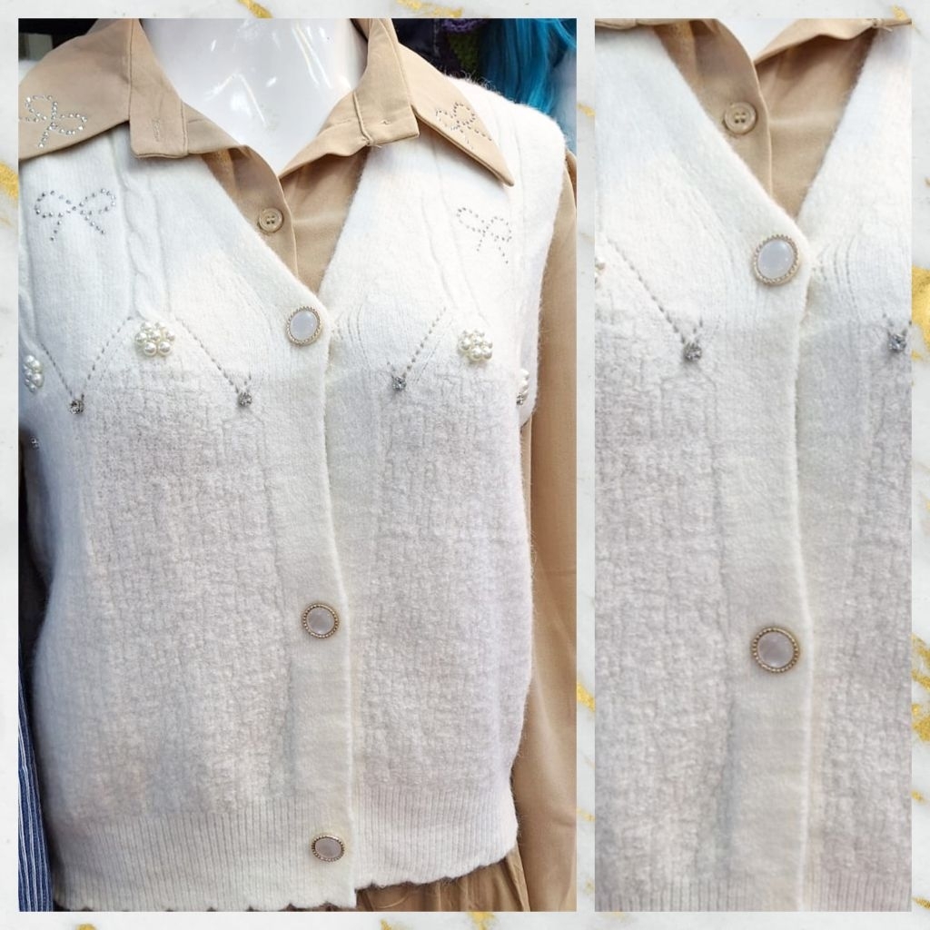Jual Ready Set KEMEJA RAJUT VEST Blink Permata Choco Cokelat Susu Coksu ...